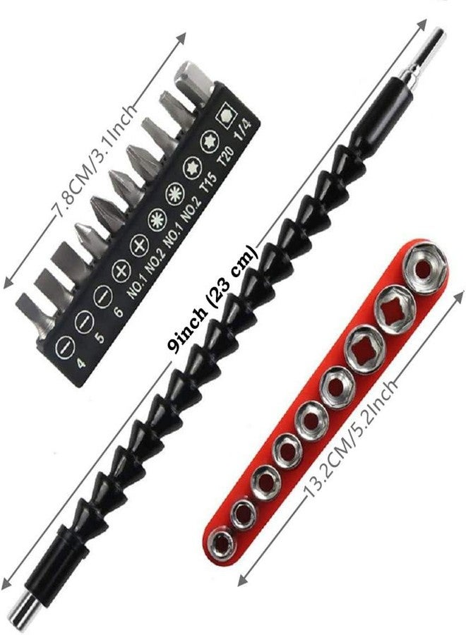 Inditrust مجموعة رؤوس مفكات براغي مرنة من إنديترست، مقاس التمديد 1/4 بوصة، مجموعة رؤوس مفكات براغي (21 قطعة) - Image 3